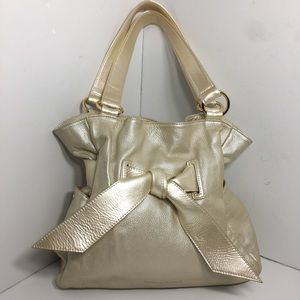 Tiffany & Fred Pearl Lg Leather Bow Bucket Bag